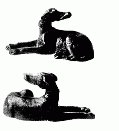Roman dog statues from Lydney Park, Gloucestershire, UK