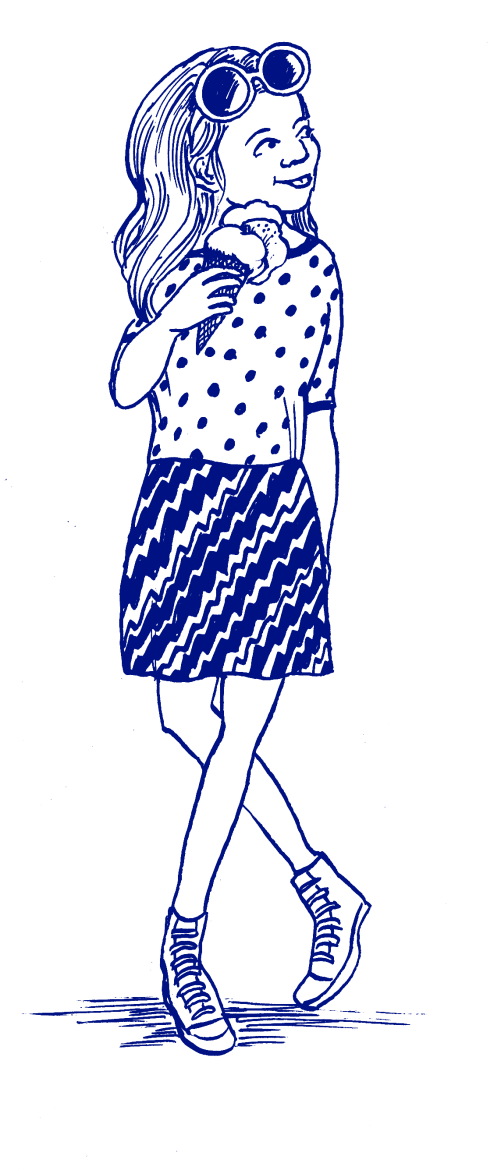 Molly eating an ice cream - illustration